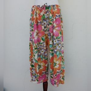 Jams World Tropical‎ Flower Ginger Crop Pant